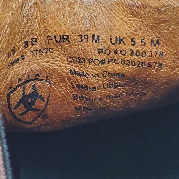 Ariat Men's Pull-On Brown Leather Spot Hog Work Boots Size 8 - Picture 13 of 13
